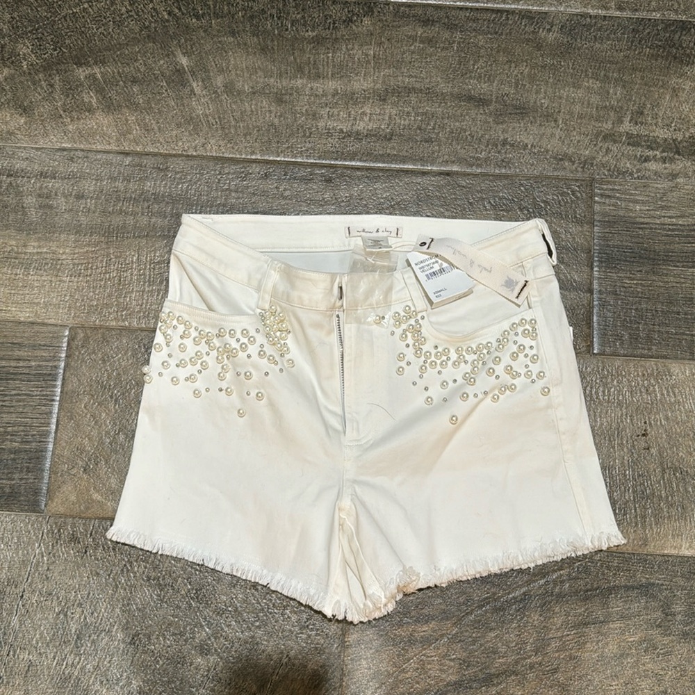 Brand new w tags white and pearl shorts